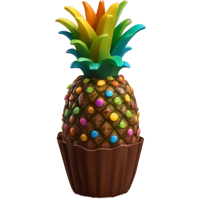 pineapple chunks dipped in chocolate with sprinkles  emoji