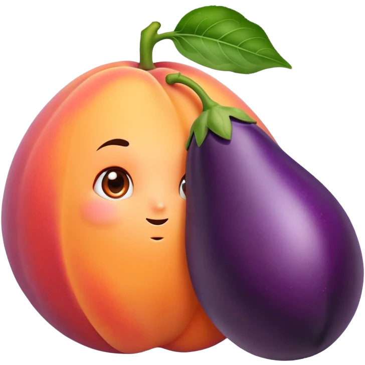 Peach with a eggplant  emoji