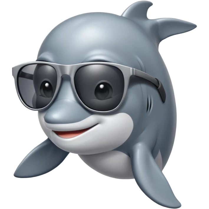 Dolphin wearing sunglasses emoji