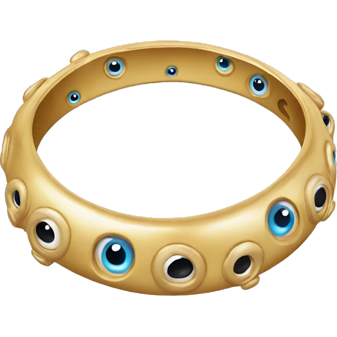 very thin gold bangle ring studded with eyeballs emoji