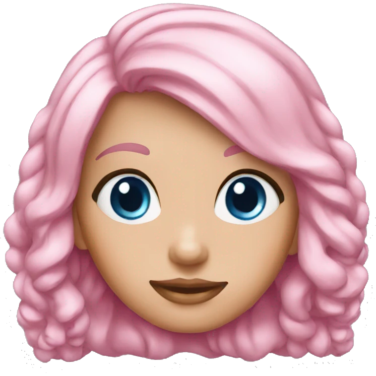 Girl Pink Hair, Blue Eyes emoji