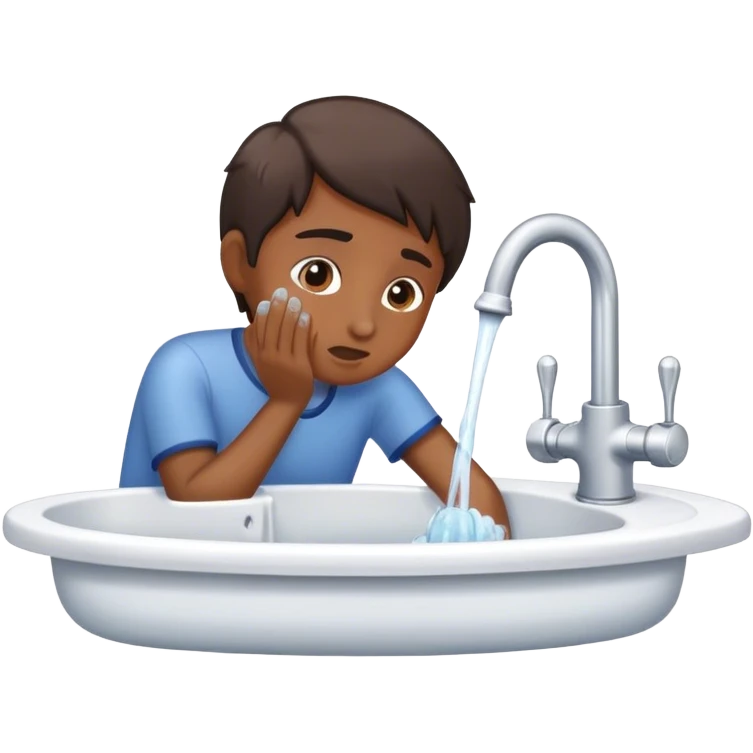 rinse face water sink emoji