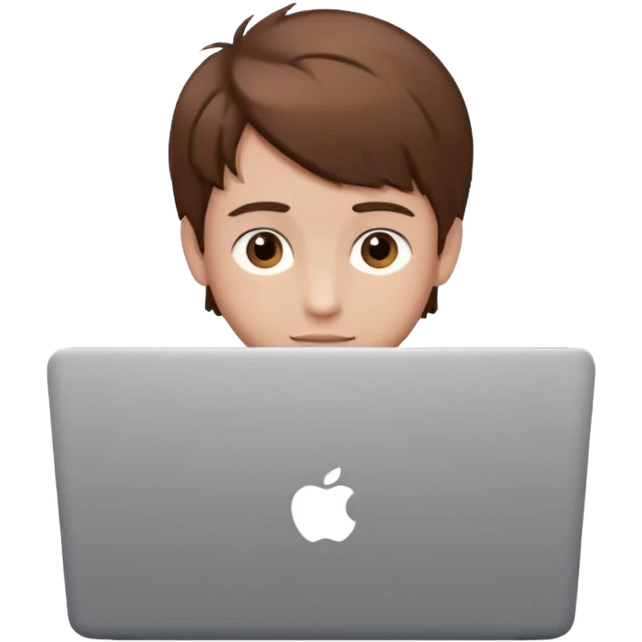 boy with laptop. emoji