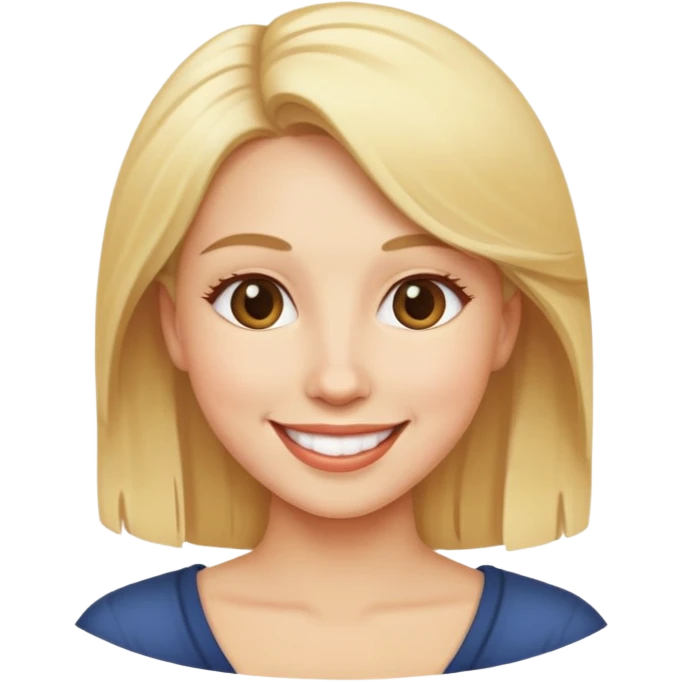 A woman blonde hair happy and smiling emoji