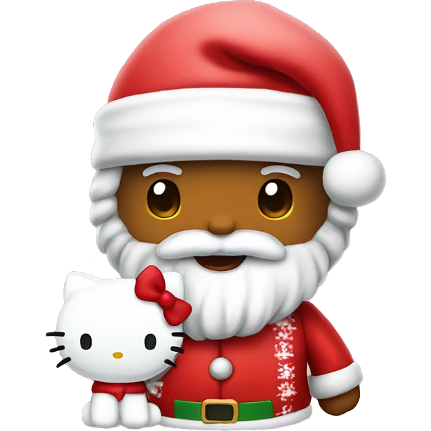 hello kitty with Santa clause  emoji