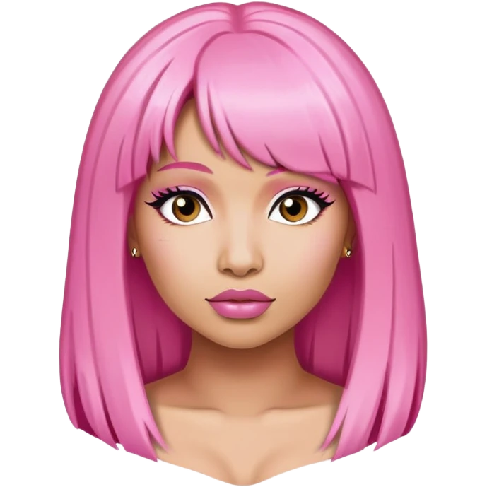Nicki Minaj with pink hair emoji