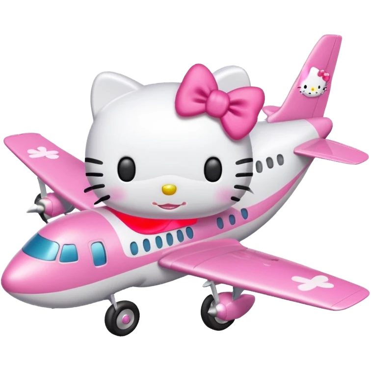 white hello kitty airplane  emoji