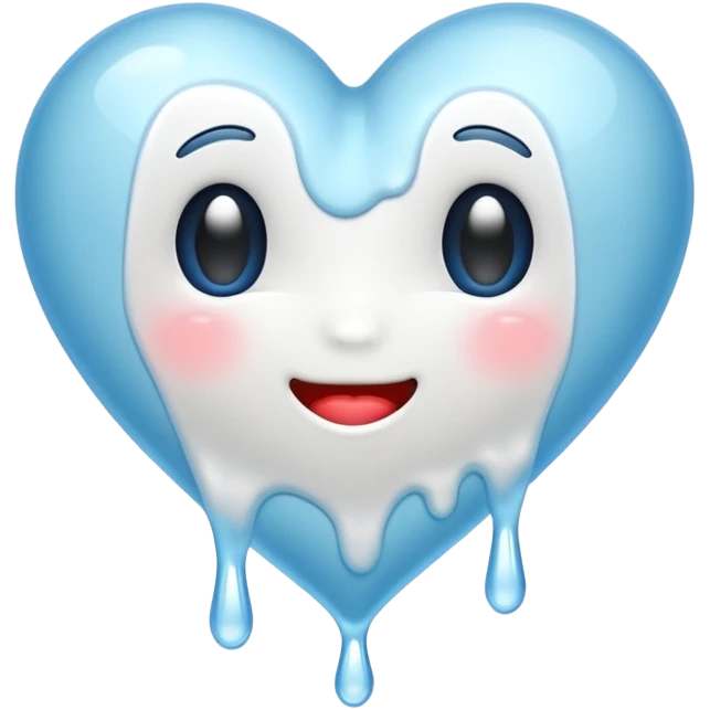 white heart melting (no face) emoji