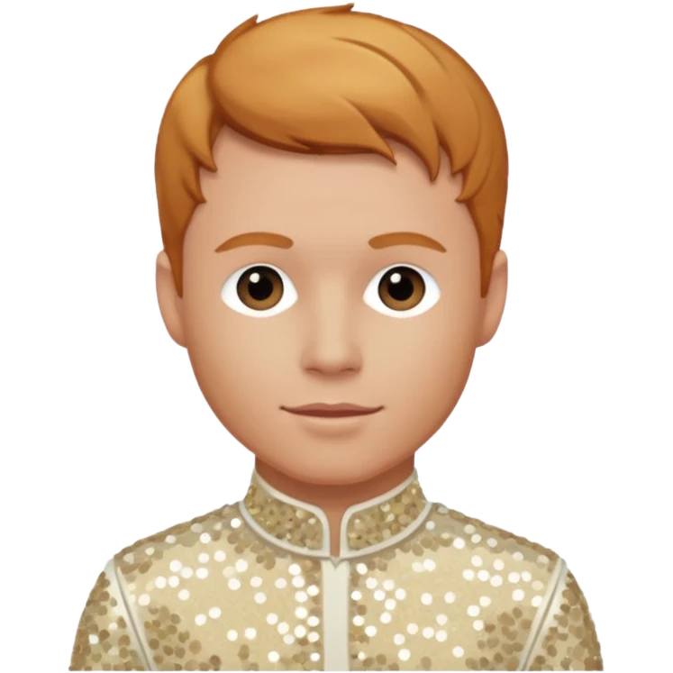 Brian Littrell from Backstreet Boys with reddish blonde hair, ivory sequin outfit emoji