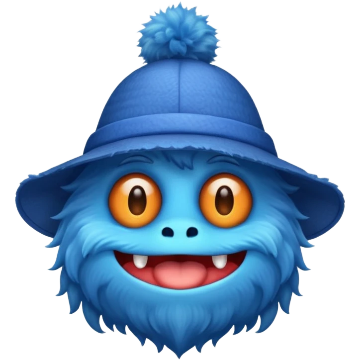 blue monster with hat emoji