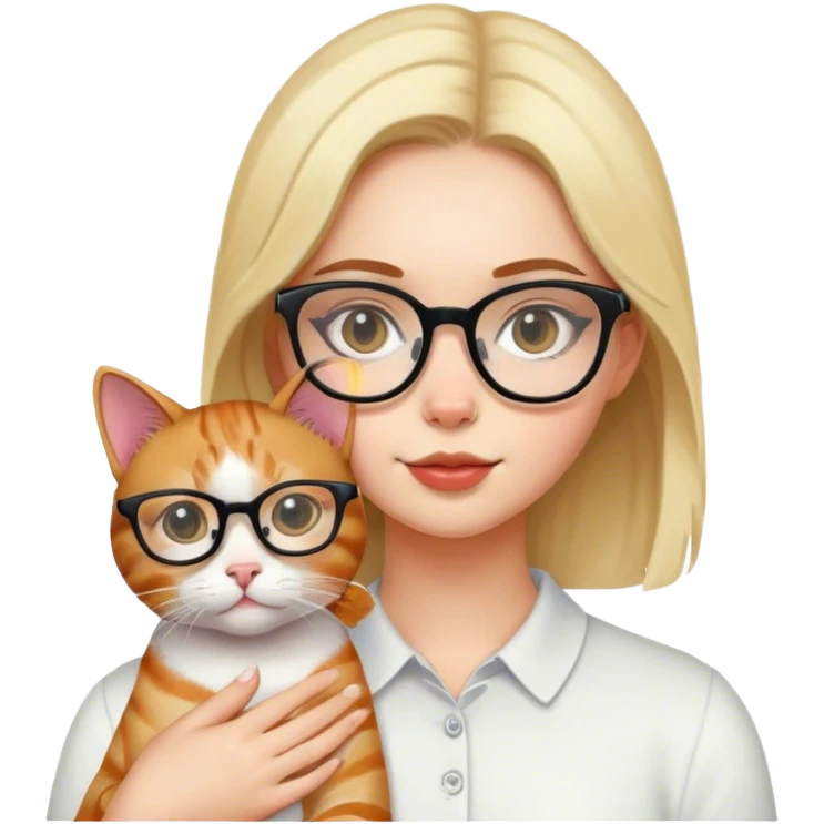 girl with cat and glasses emoji