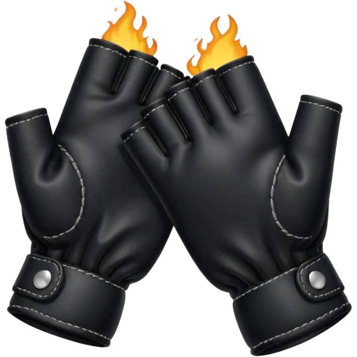 A pair of Black fingerless gloves emoji