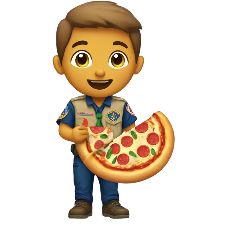 Cub Scout eating pizza emoji