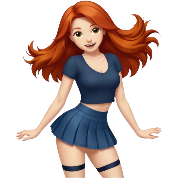 Sexy Excit long haired redhead twerk emoji