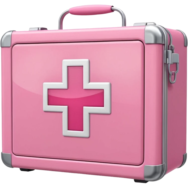
pink first aid kit cabinet front glass emoji