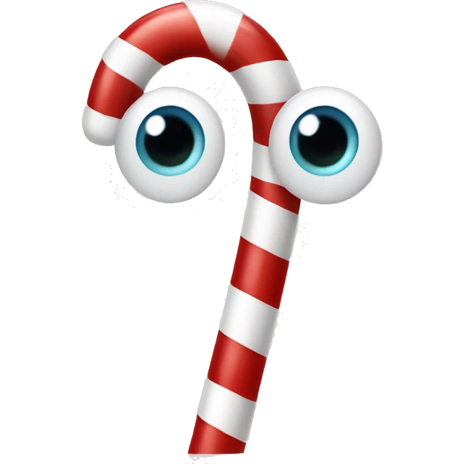 Candy cane with eyes emoji