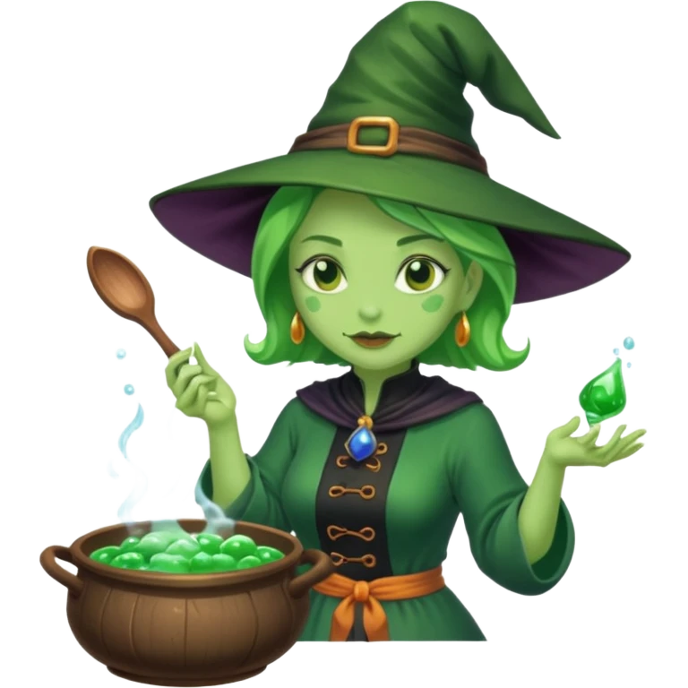 green witch cooking potion emoji
