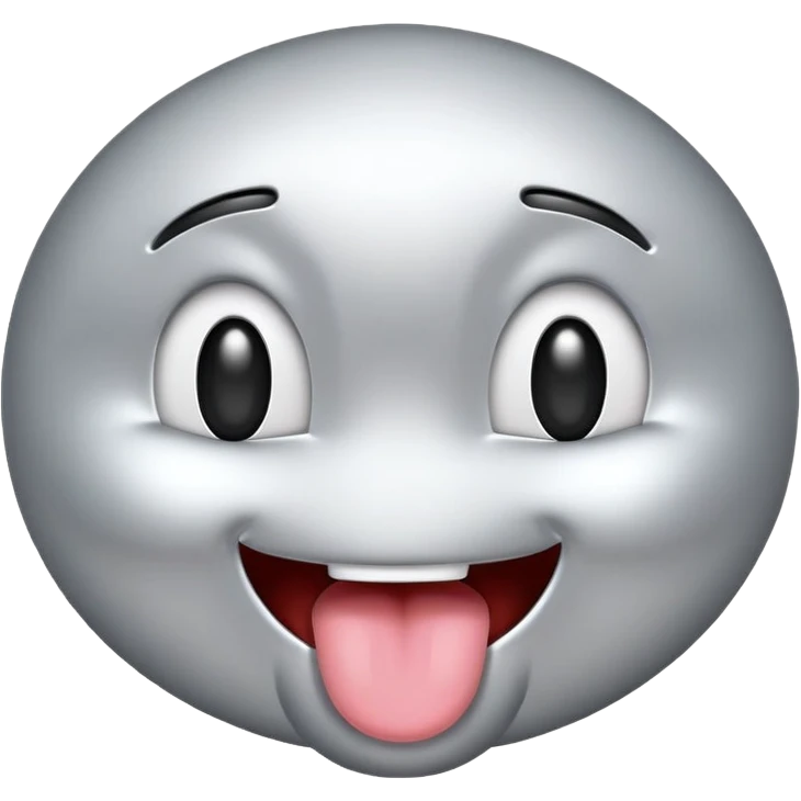 silver winking emoji with tongue out emoji