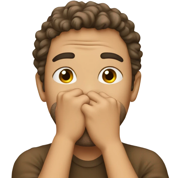 the guy put his hand over his mouth emoji
