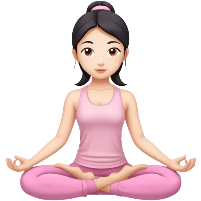asian yoga girl light pink clothes  emoji