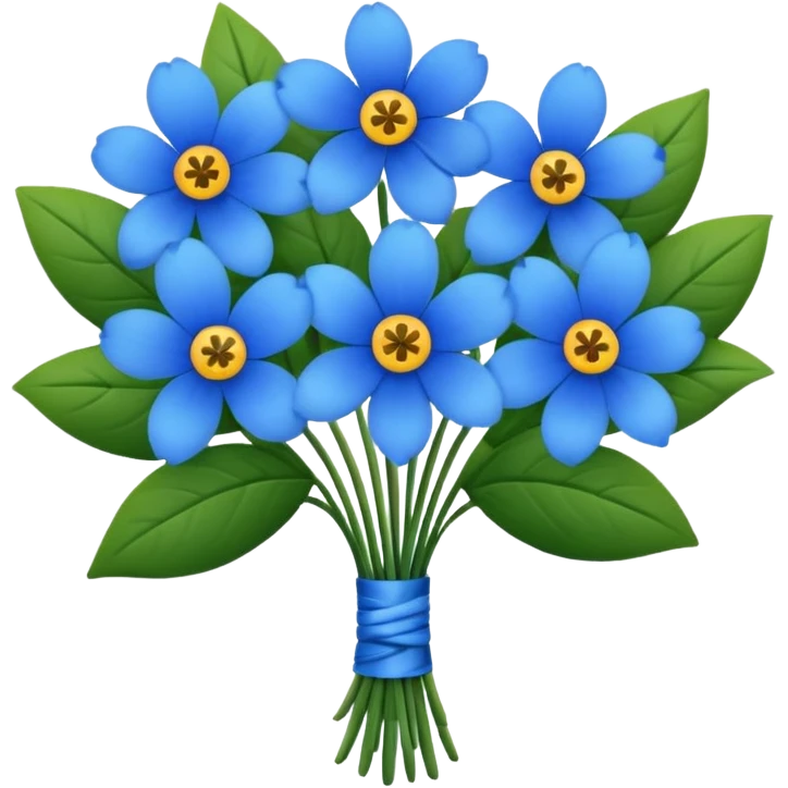 a bouquet of blue flowers emoji