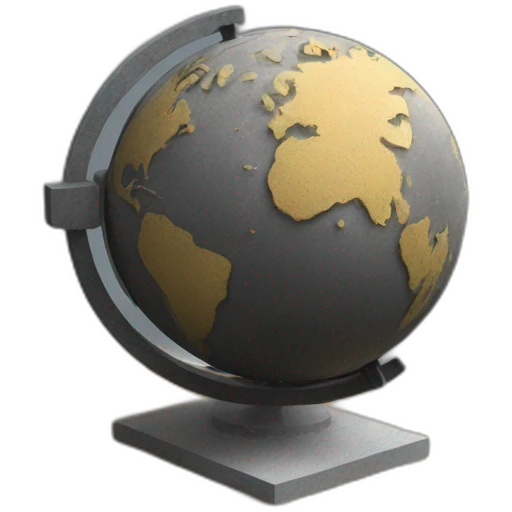 globe in space (brutalist style art) emoji