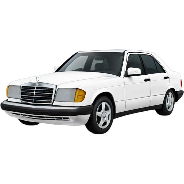 white mercedes car build emoji