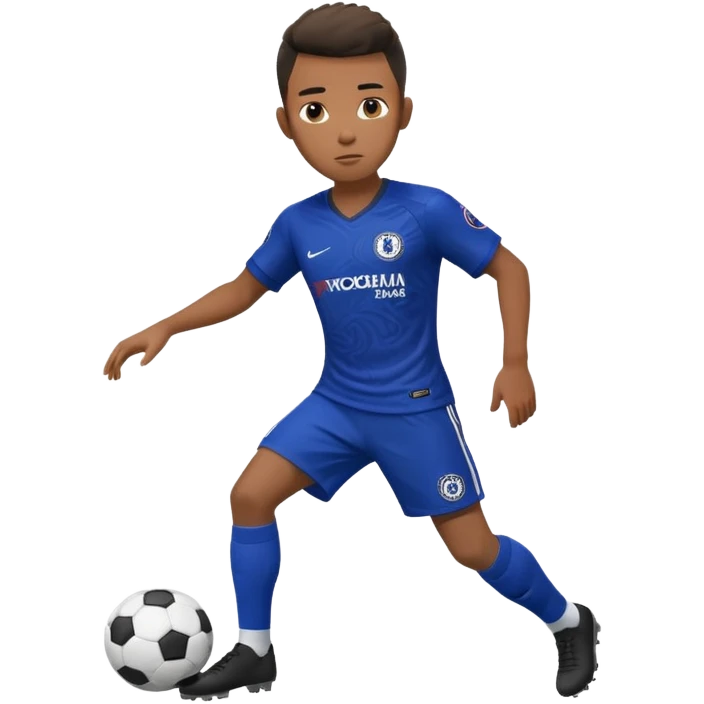 Black chelsea fc player shooting emoji