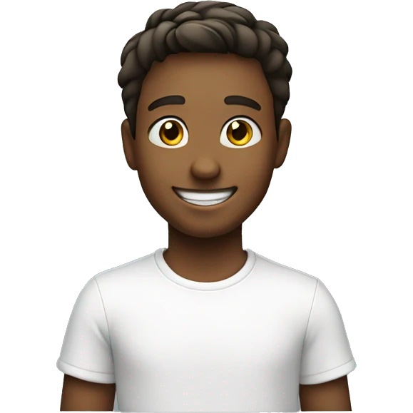 smiling boy in white shirt emoji