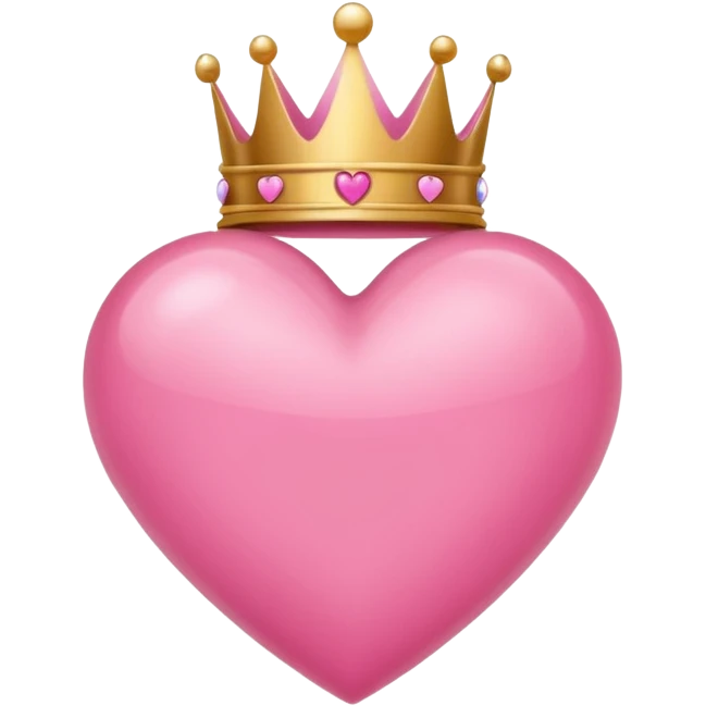 Crown little pink with heart emoji