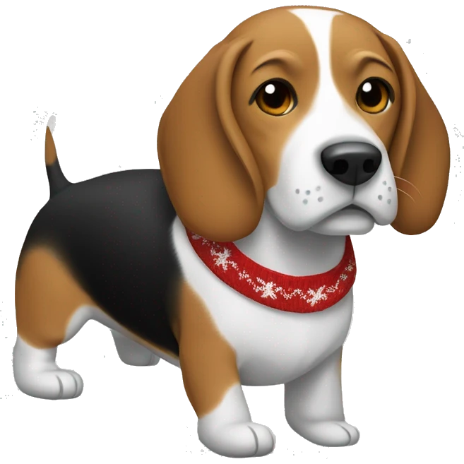 Beagle with Christmas sweater  emoji