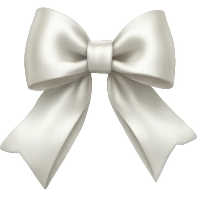white satin bow emoji