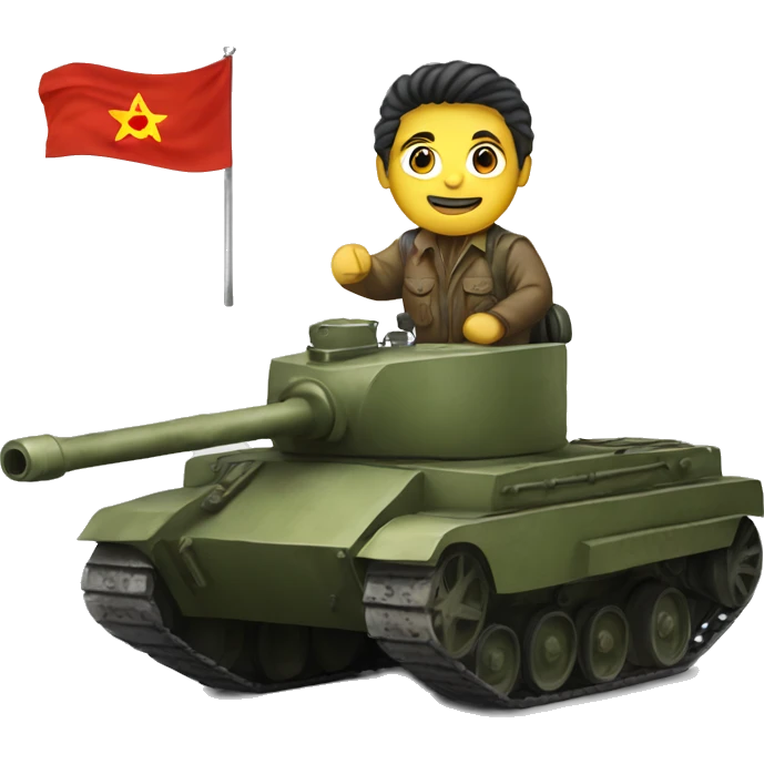 A solidgier riding a ussr tank emoji