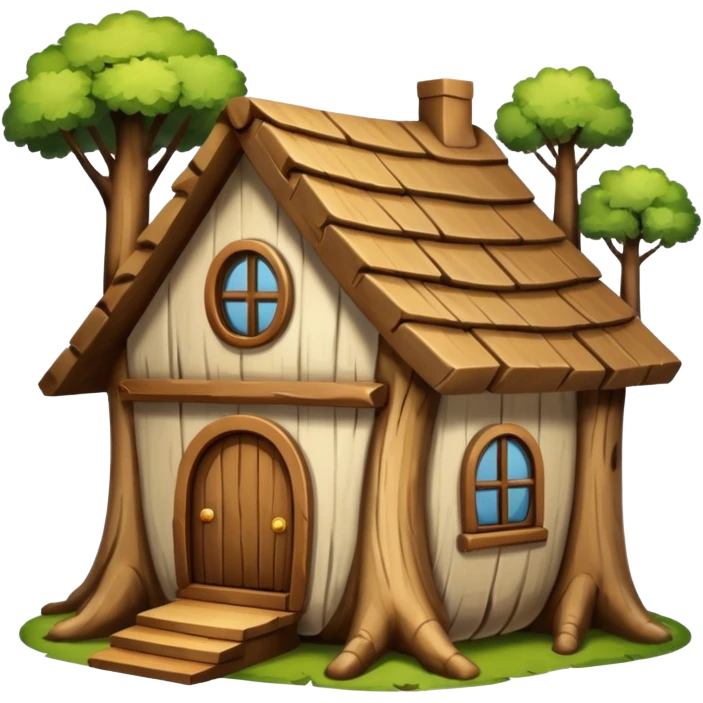 house from tree trunk emoji