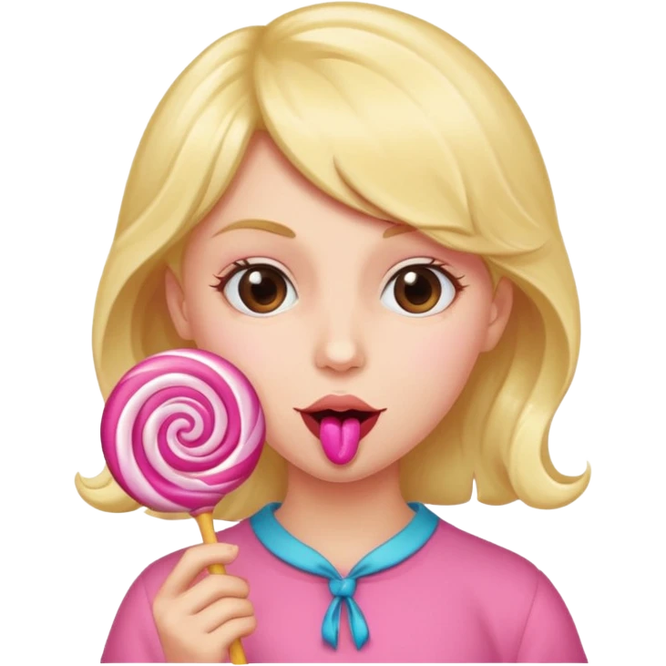 Girls sucks lolipop emoji