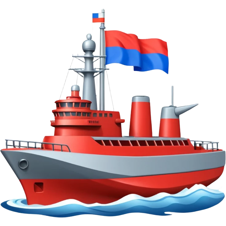 warship with russia flag emoji
