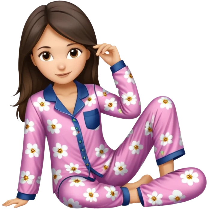Nina Dobrev in cute pyjamas emoji