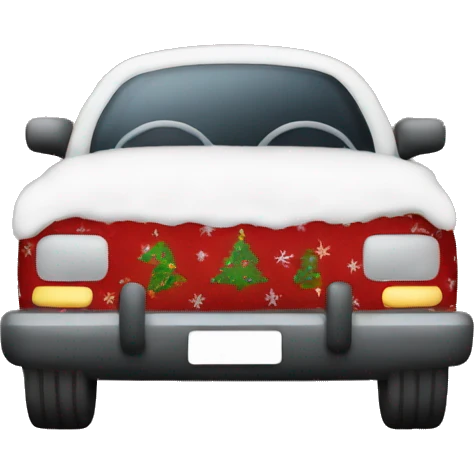 Car wearing a Christmas sweater  emoji