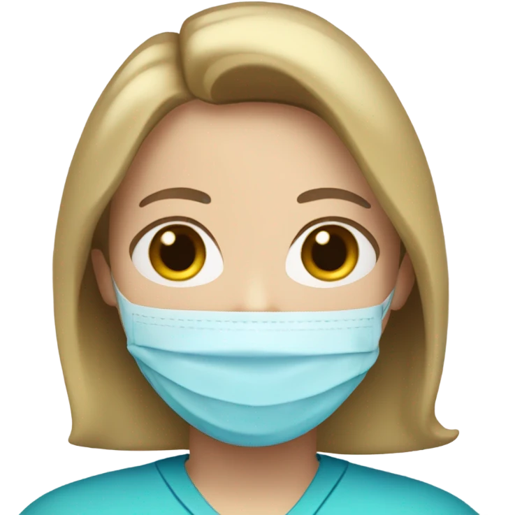 Respiratory Therapist with brown hair and blonde highlights and blue eyes  emoji