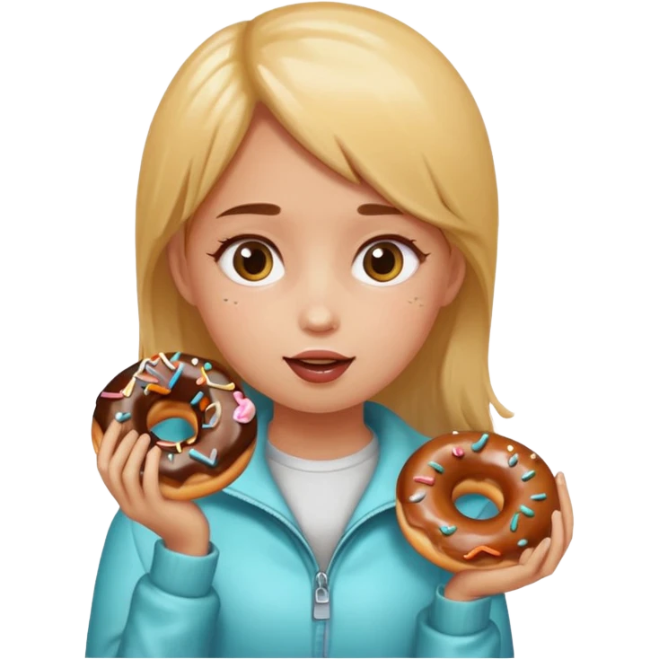fat girl eating donuts emoji