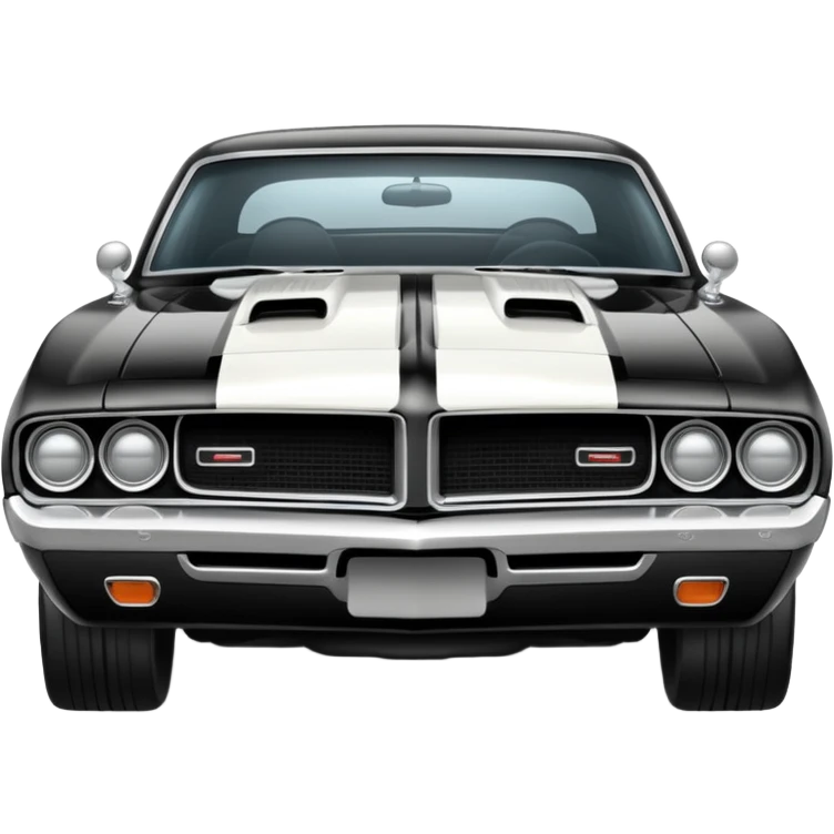 Black and white old school muscle car  emoji