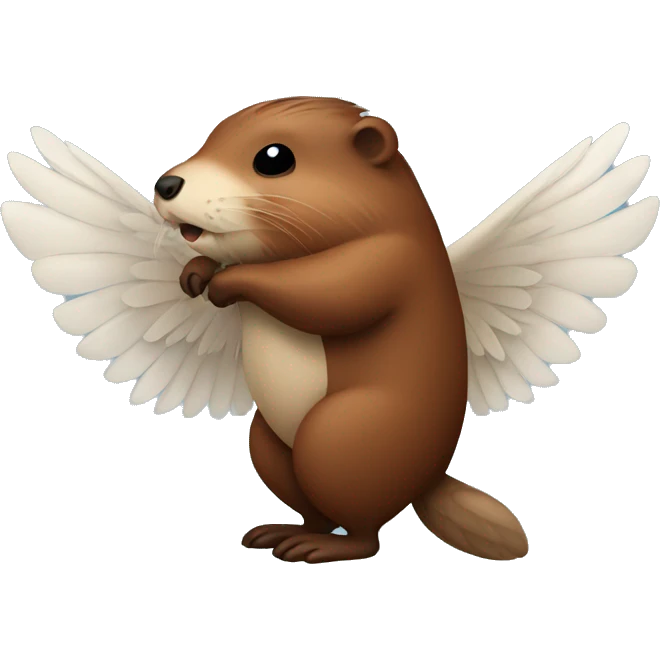 Beaver with wings side profile  emoji