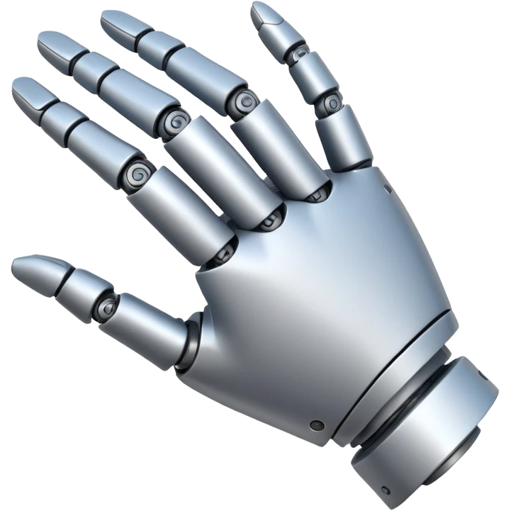 A robot's hand writes text on paper emoji