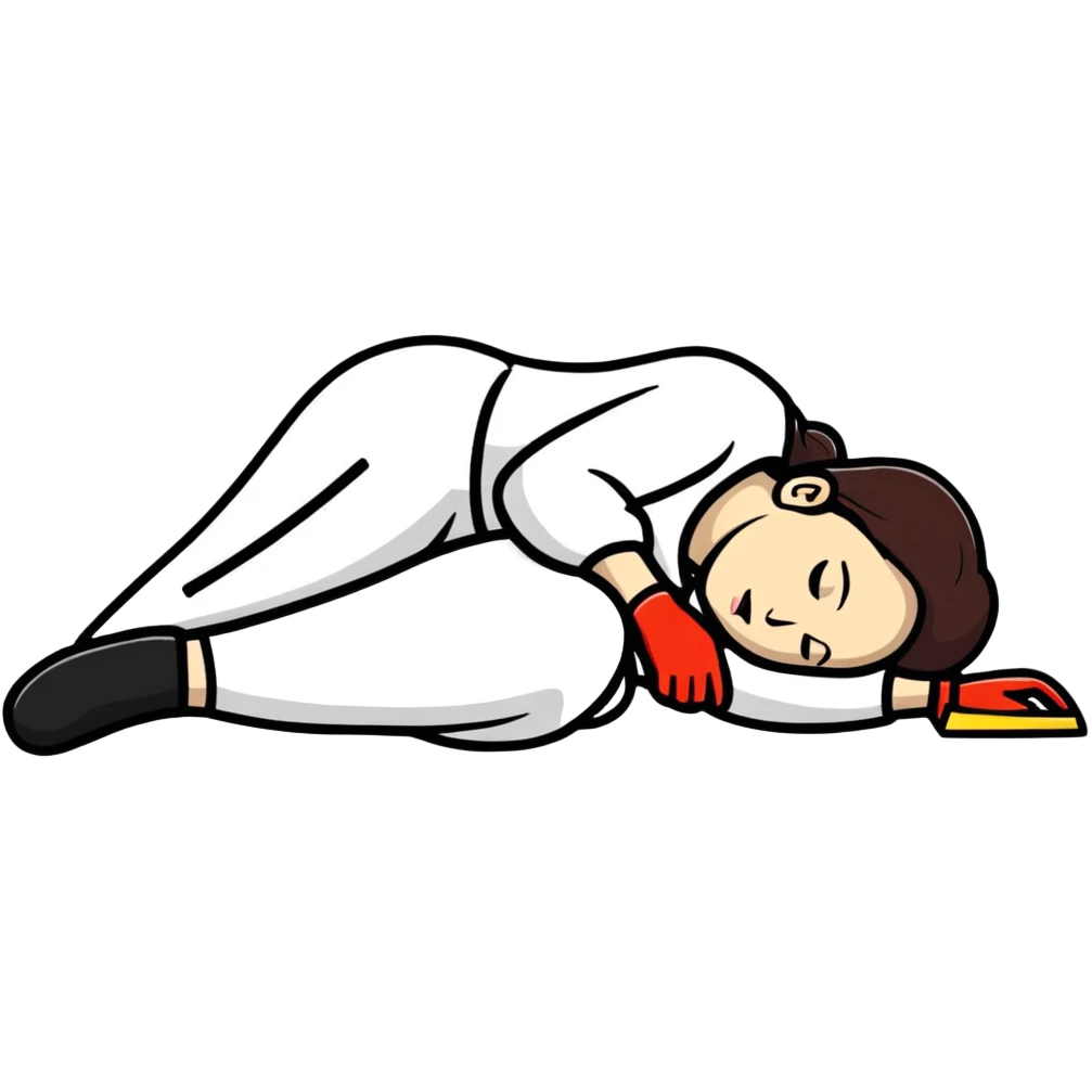 woman labour worker passed out on the floor emoji