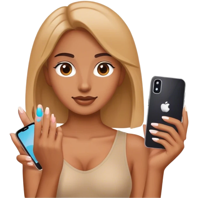 Photo on phone new manicure emoji