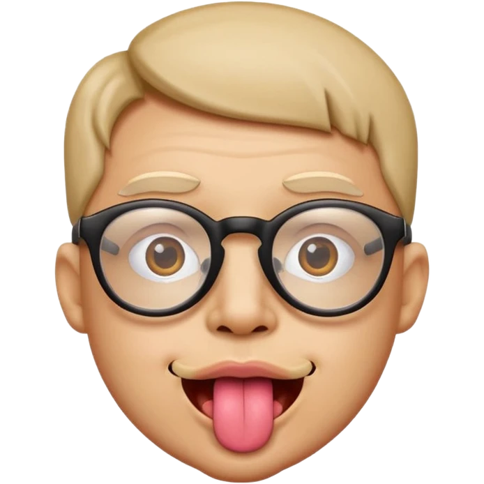 face sticking out tongue with glasses emoji