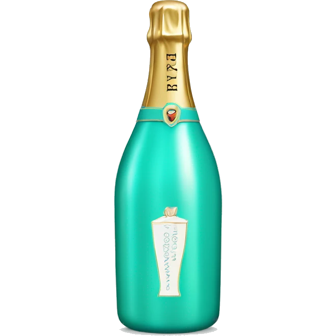 Tiffany blue bottle of champagne  emoji