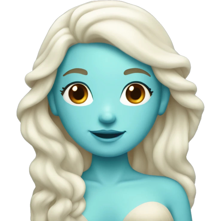 mermaid with pale skin and blue hair emoji