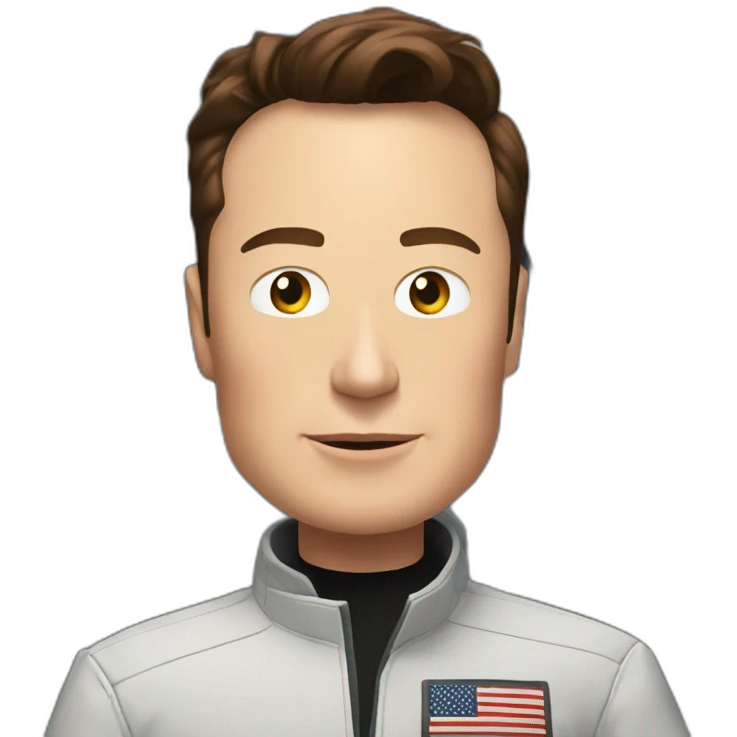 Elon musk in arocket emoji