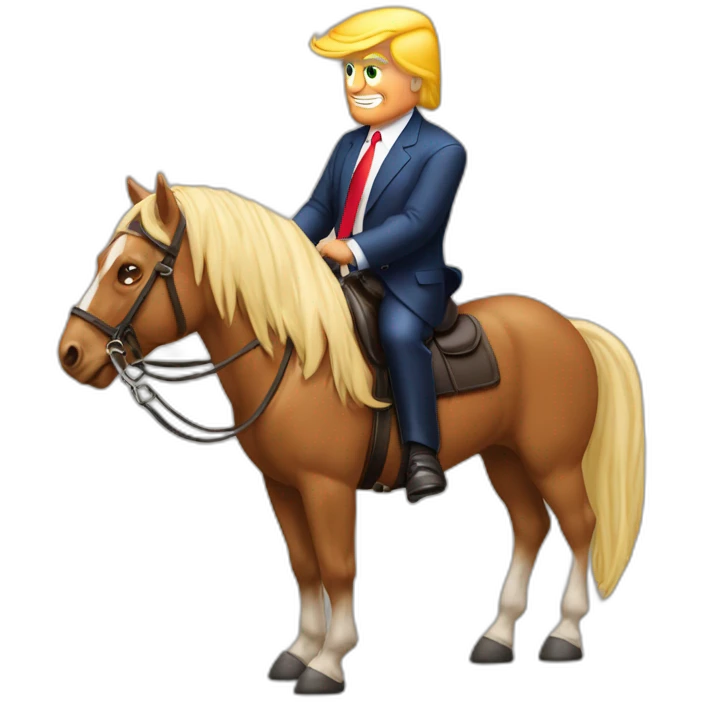 donal trump qui chevauche un tirex emoji